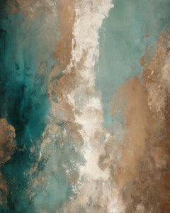 Deep Teal Gold Swirl