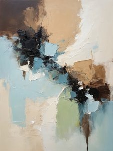 Earthy Blue Abstract Shapes