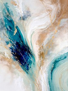 Golden Veins Blue Marble