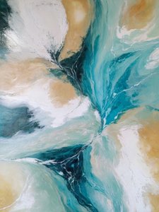 Teal Gold Waves