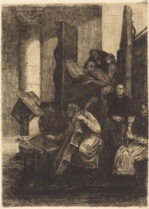 Choir in a Spanish Church by Alphonse Legros