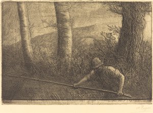 Fisherman with a Hoop-net by Alphonse Legros
