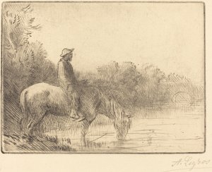 Fording a River by Alphonse Legros