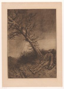 Dead Old Man Under a Tree by Alphonse Legros