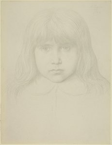Head of Young Boy with Long Hair by Alphonse Legros