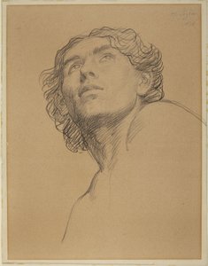 Head of Youth Looking Up by Alphonse Legros