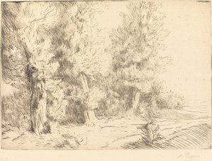 In the Forest of Fontainebleau by Alphonse Legros