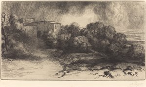 Farm at Brieux in a Storm by Alphonse Legros