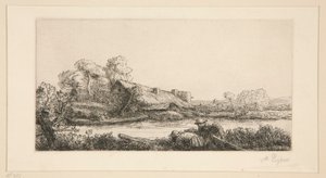 The Farm on the River: Evening Effect by Alphonse Legros