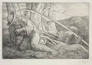 Death and the Woodcutter (5th Plate) by Alphonse Legros