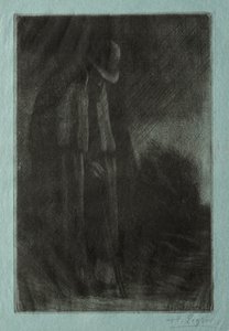 The Traveler in Shelter by Alphonse Legros