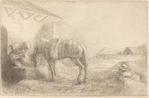 Man Watering a Horse