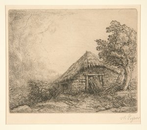 Cottage on a Hill by Alphonse Legros