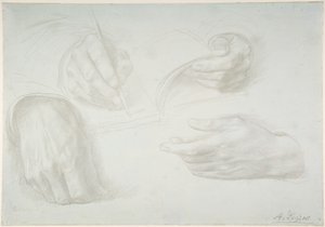 Studies of Hands by Alphonse Legros