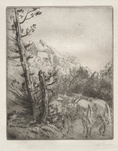The Farm on the Hill by Alphonse Legros