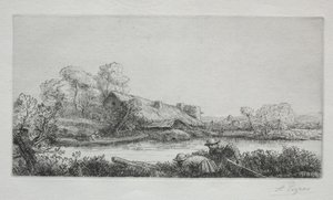 The Farm on the River: Evening Effect by Alphonse Legros