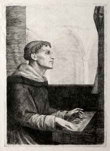 The Monk at the Organ by Alphonse Legros
