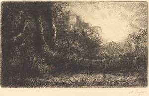View of a Chateau by Alphonse Legros