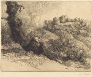 View of a Chateau by Alphonse Legros