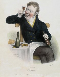 Wine Lover - Lithography by Noël