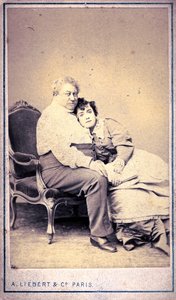 Alexandre Dumas and Miss Menken (photo by Alphonse Liebert & C) by Alphonse Liebert