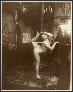 Nude Female Model as Ballerina, Paris by Alphonse Maria Mucha