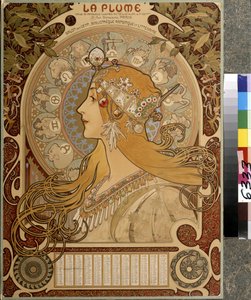 Calendar "La Plume", Bi-Monthly Illustrated Review of the Salon des Cent by Alphonse Marie Mucha