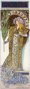 Entertainment. Gismonda, play by Victorien Sardou with Sarah Bernhardt at the Theatre de la Renaissance, Paris. Poster by Mucha, France by Alphonse Marie Mucha
