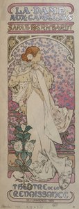 Poster for La Dame aux Camélias at the Renaissance Theatre with Sarah Bernhardt - by Mucha by Alphonse Mucha
