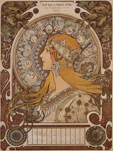 Zodiac, Grand Bazar & Nouvelles Galeries, Tours by Alphonse Mucha