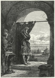 Charlemagne anxiously watching the approach of ships carrying Norman raiders