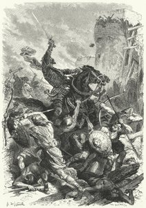 Count Odo Defending Paris Against the Normans, 886 by Alphonse Marie de (after) Neuville