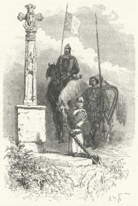 Ferdinand I of Leon praying before a Cross by Alphonse Marie de (after) Neuville