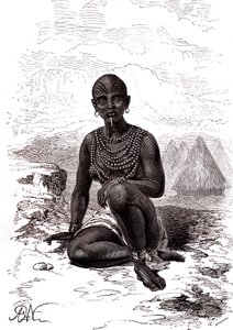 Bokke, Wife of Moy, Chief of the Latuka Tribe, South Sudan by Alphonse Marie de Neuville