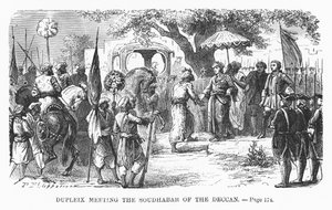 Dupleix meeting the Soudhabar of the Deccan, illustration from 