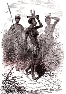 Natives of the Nuer Tribe, Upper Nile Valley by Alphonse Marie de Neuville