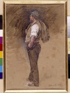 Farmer with the Jacket on His Head by Alphonse Moutte