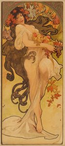 Autumn from the Series Les Saisons by Alphonse Mucha