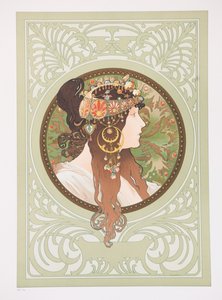 Byzantine Heads: Brunette by Alphonse Mucha