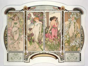 The Flowers by Alphonse Mucha