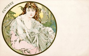 October, 1900 by Alphonse Mucha