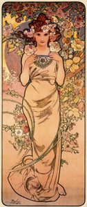 Rose, from the Series The Four Flowers by Alphonse Mucha