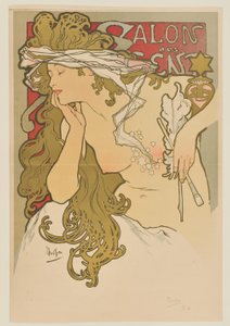Salon des Cent. March-April 1896 (proof before lettering) by Alphonse Mucha