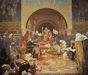 The Bulgarian Tsar Simeon The cycle The Slav Epic by Alphonse Mucha