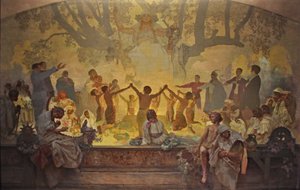 The Oath of Omladina Under the Slavic Linden Tree (The Slav Epic) by Alphonse Mucha