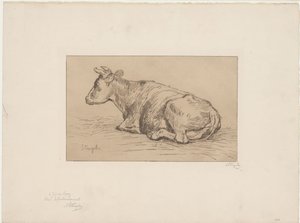 Lying Cow by Alphonse Stengelin (signed by artist)
