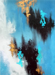 Dynamic Blue Gold Abstract