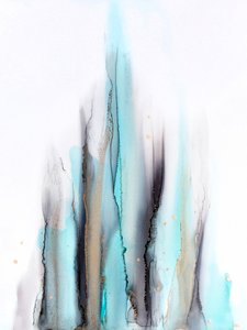 Fluid Teal Gold Lines