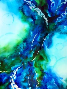 Liquid Blue Green Abstract