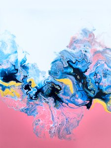 Pink Blue Gold Fluid Flow